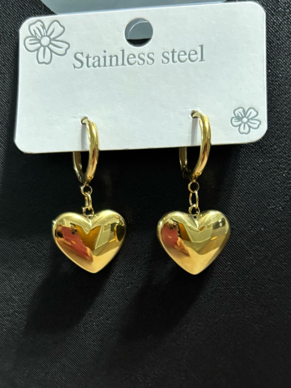 5/$25 (Pick 5 items for $25 Labeled) Goldtone Heart Drop Huggie Earrings